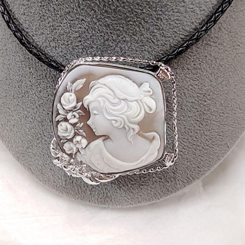 ＳＶ９２５ シェルカメオ ダイヤモンド付き ブローチ ペンダント他２点セット