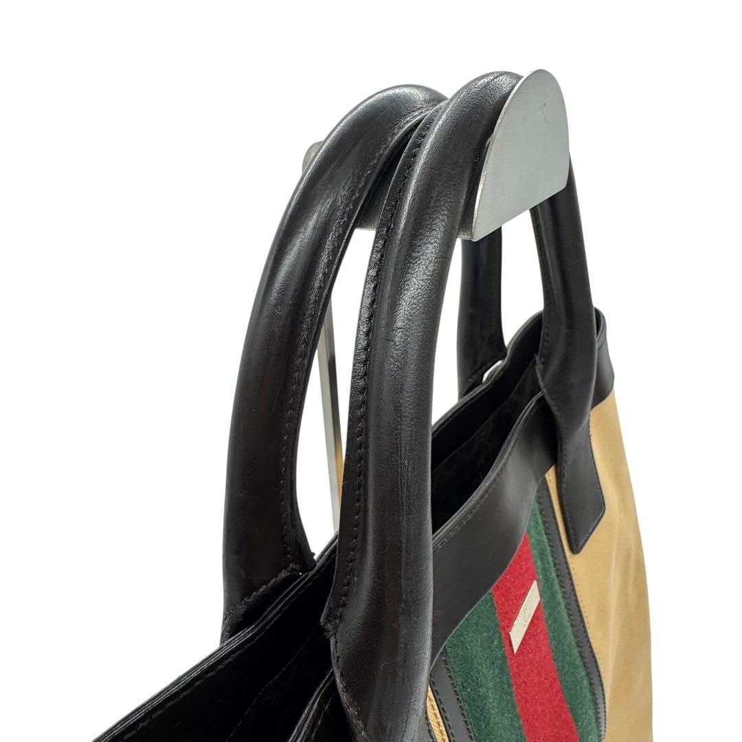 未使用品級✨グッチ トートバッグ シェリーライン キャンバス レザー A4