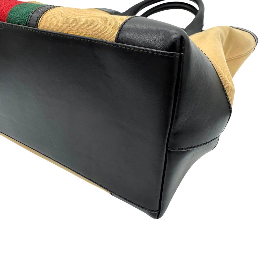 未使用品級✨グッチ トートバッグ シェリーライン キャンバス レザー A4