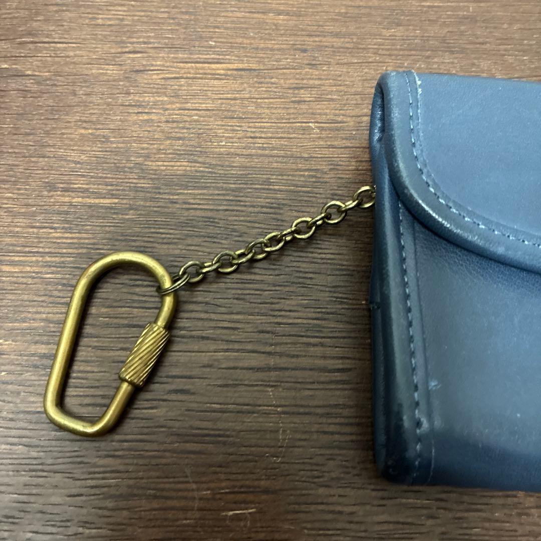 OLD COACH オールドコーチ　ブルーレザー　ケース　キーケース