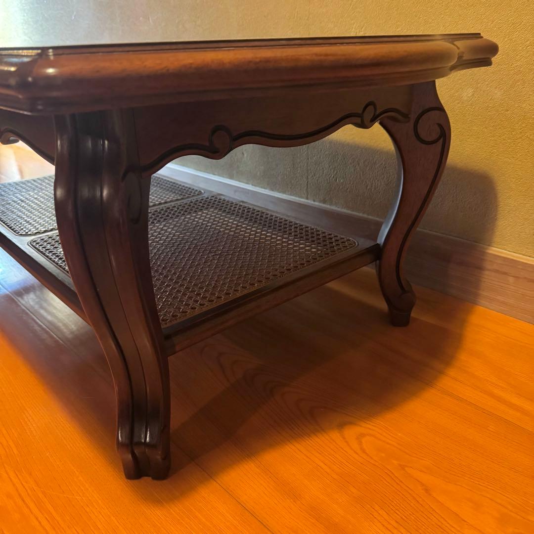 【美品】karimoku カリモク コロニアル ラタン 猫脚 センターテーブル