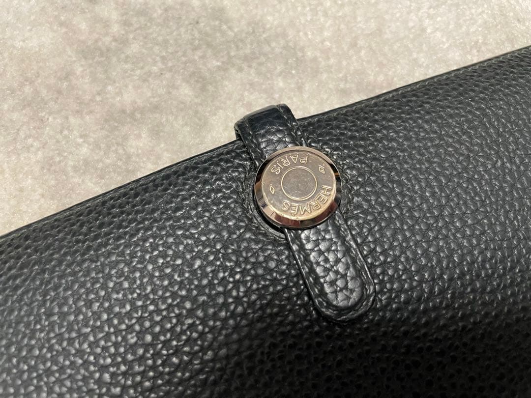 HERMES エルメス　ドゴンロング　長財布　レザー　ネイビー　男女兼用