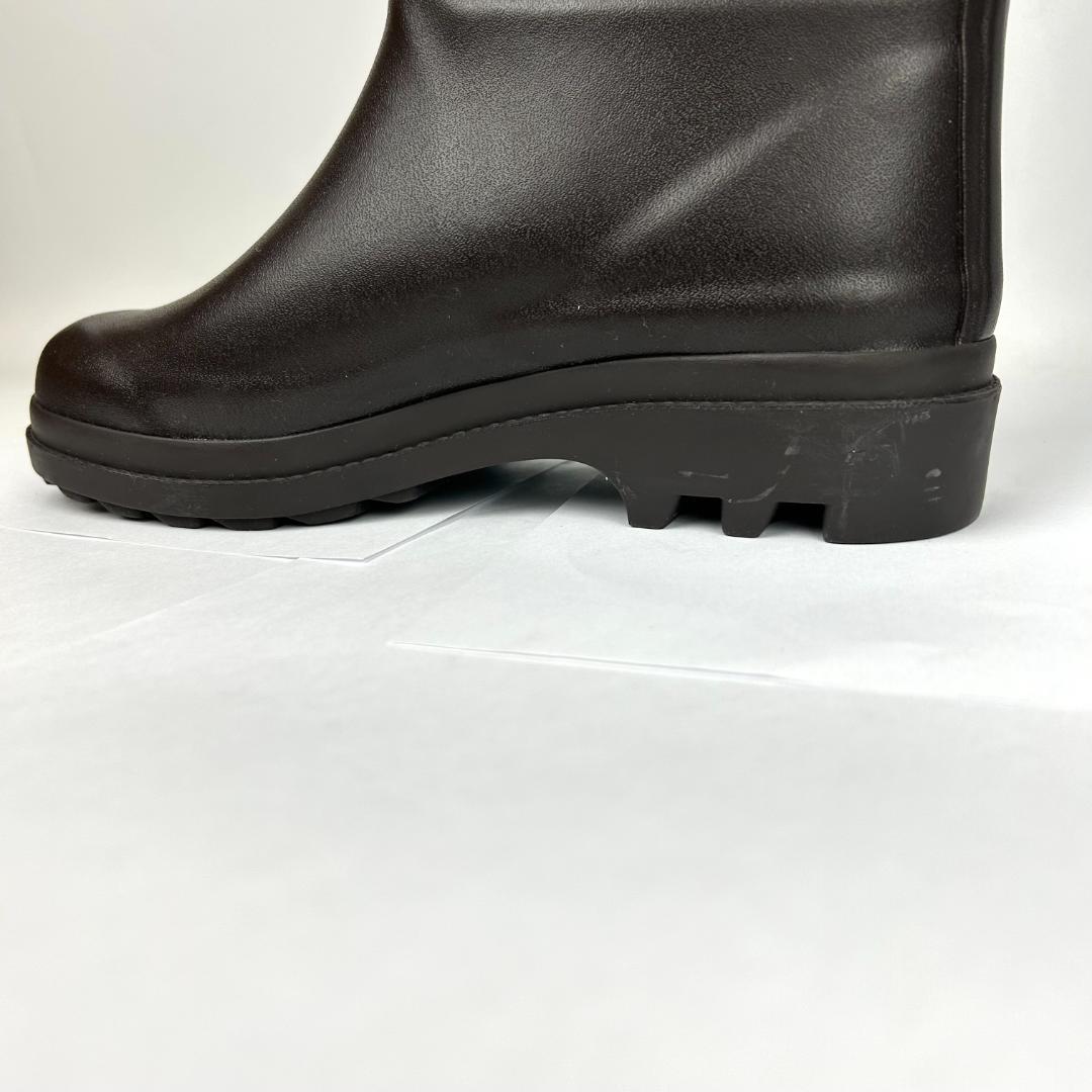 【試着のみ】エーグル AIGLE レインブーツ ロング　ダークブラウン 37