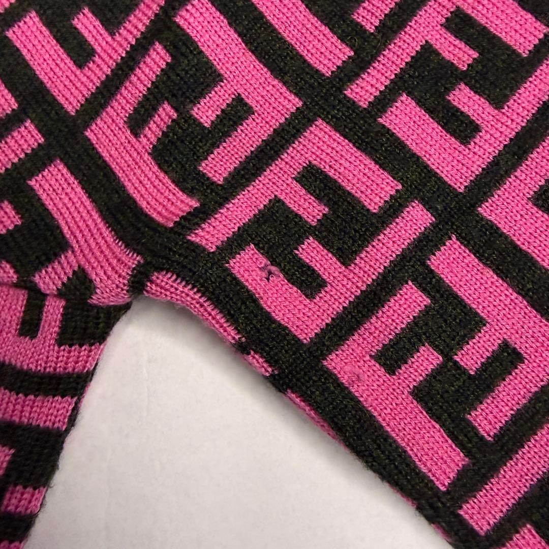 希少 FENDI フェンディ ズッカ柄 　ピンクニット カーディガン