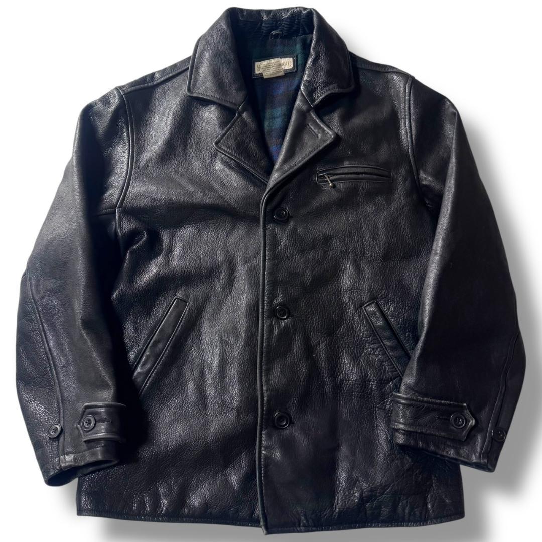 90s バナナリパブリック レザー カーコート 野村訓市 ブラック ビンテージ