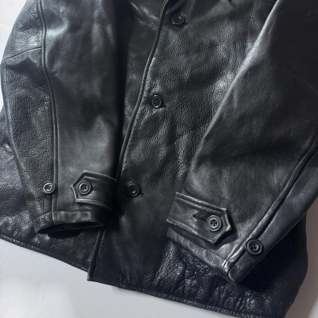 90s バナナリパブリック レザー カーコート 野村訓市 ブラック ビンテージ