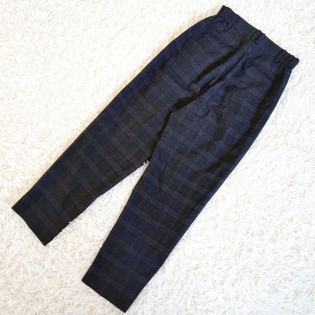 未使用級✨️スーツセレクト　ダブル パンツスーツ ネイビー　チェック 洗える　M