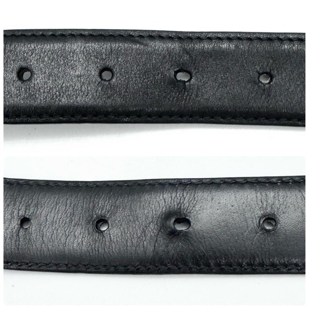 GUCCI グッチ Gバックル オーバル レザー ベルト ブラック メンズ 黒