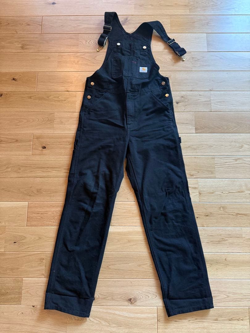 値下げ　Carhartt ブラック オーバーオール