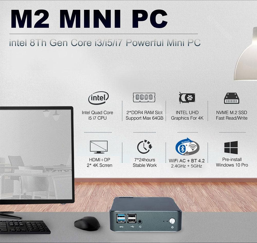 【新品】Windows 小型パソコン 高速ミニPC Pentium 5405U