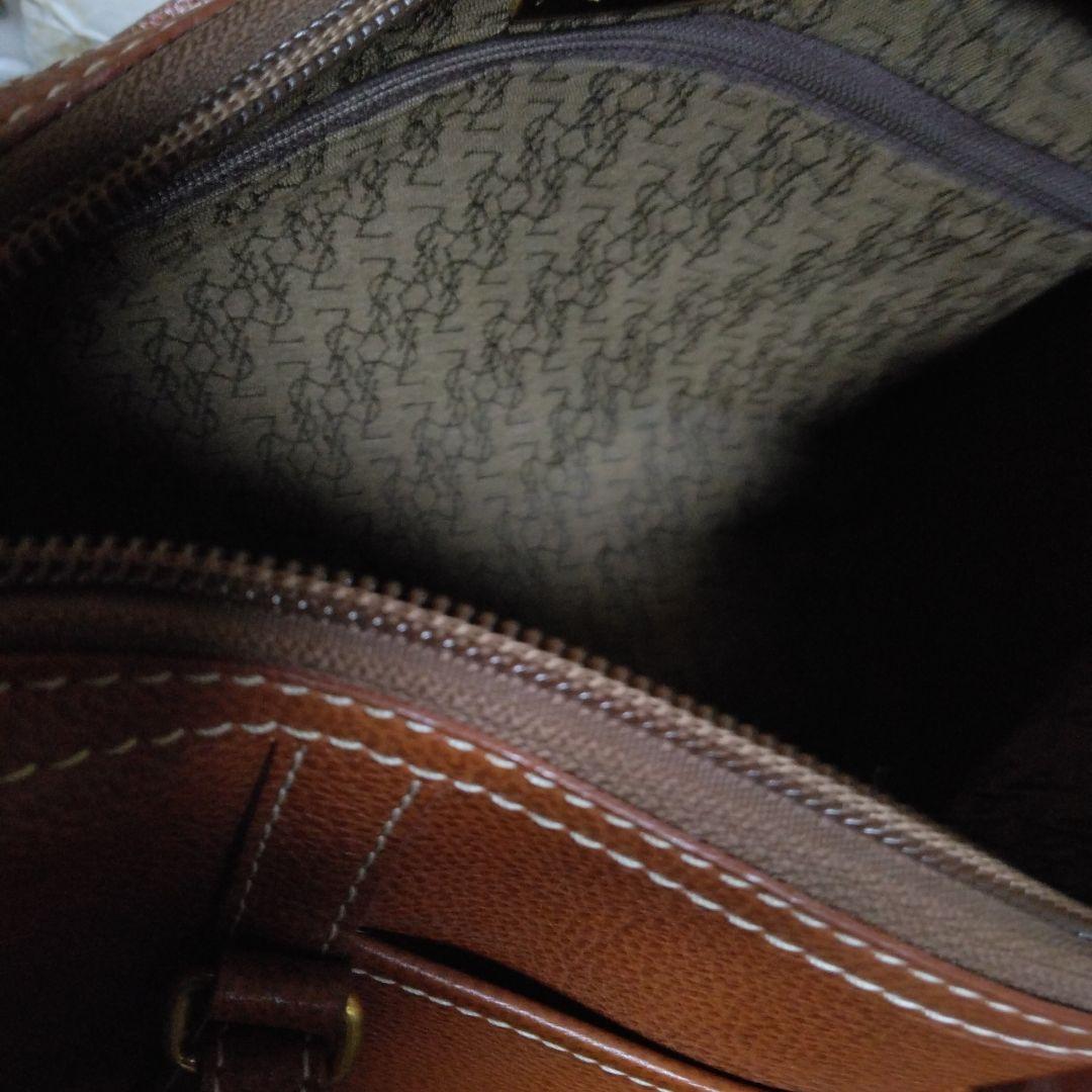 L*A様 美品！YSL ブラウンレザー ハンドバッグ！自宅保管品！