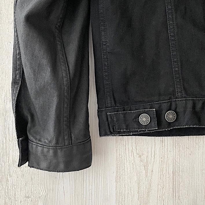 美品 DIESEL コーティング切替デニムライダース ブラックS