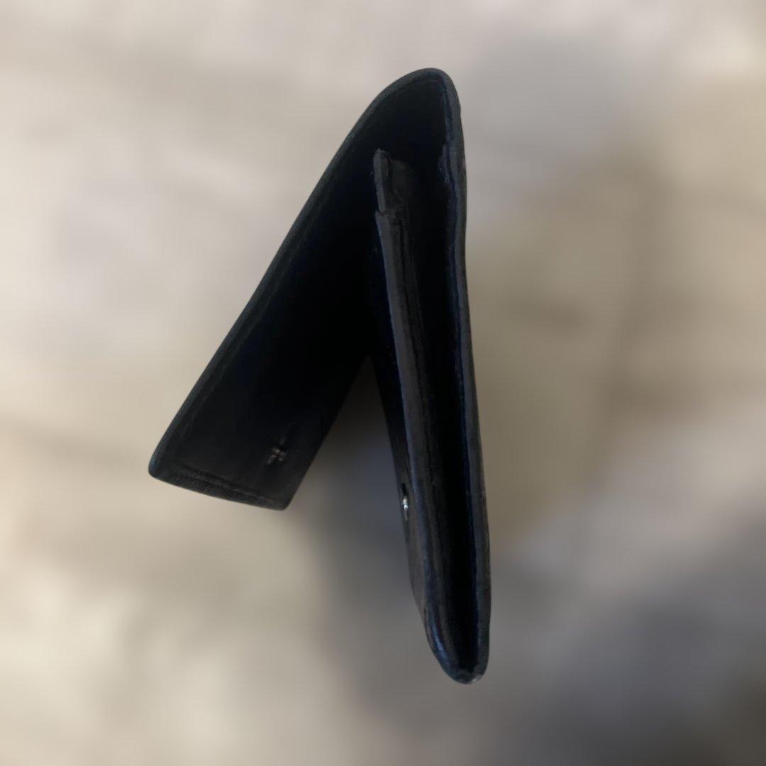 CHANEL シャネル カンボンライン レザー 二つ折り財布 コンパクト財布