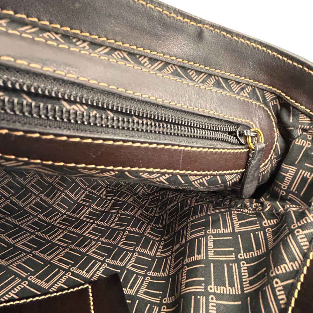 【美品】ダンヒル ダレスバッグ ビジネスバッグ レザー ゴールド金具 黒