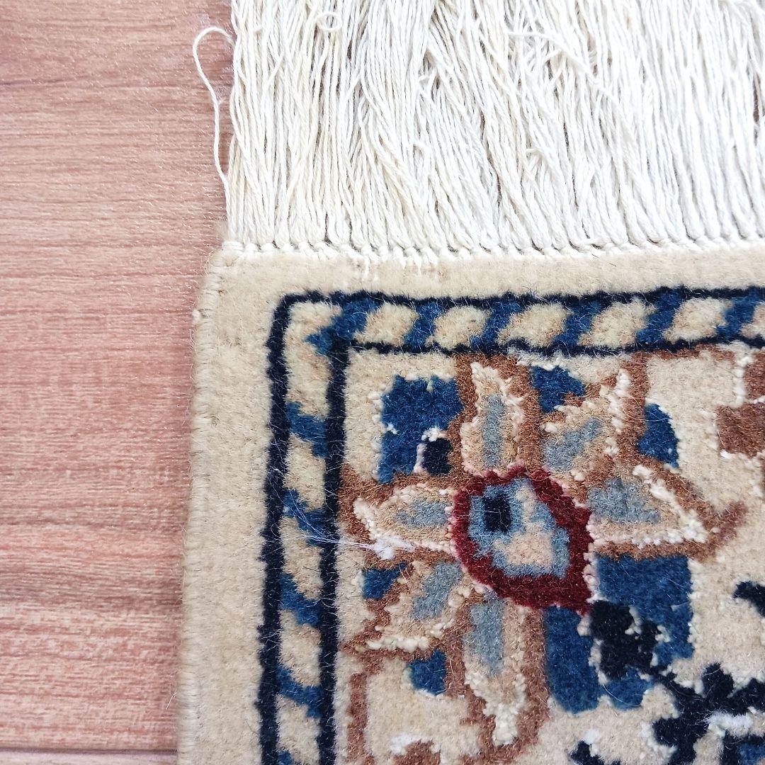 専用Y2617 ペルシャ絨毯 ナイン産 手織り ウール ラグ マット