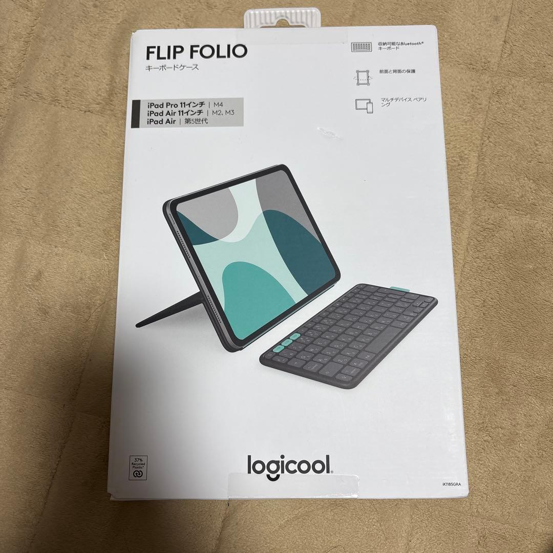 iPad Air第5世代用 Flip Folio キーボードケース グラファイト