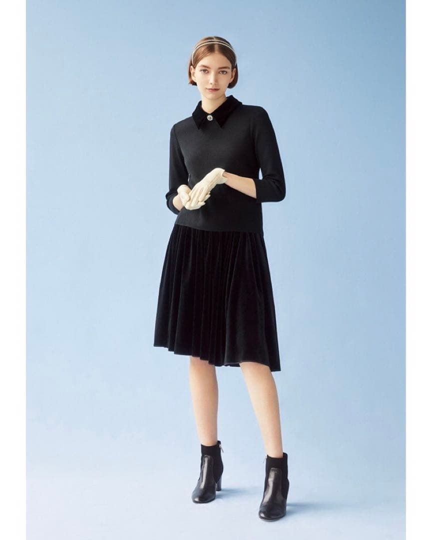 ◎出品2月10日まで◎フォクシー　ニット　襟付き　ベロア