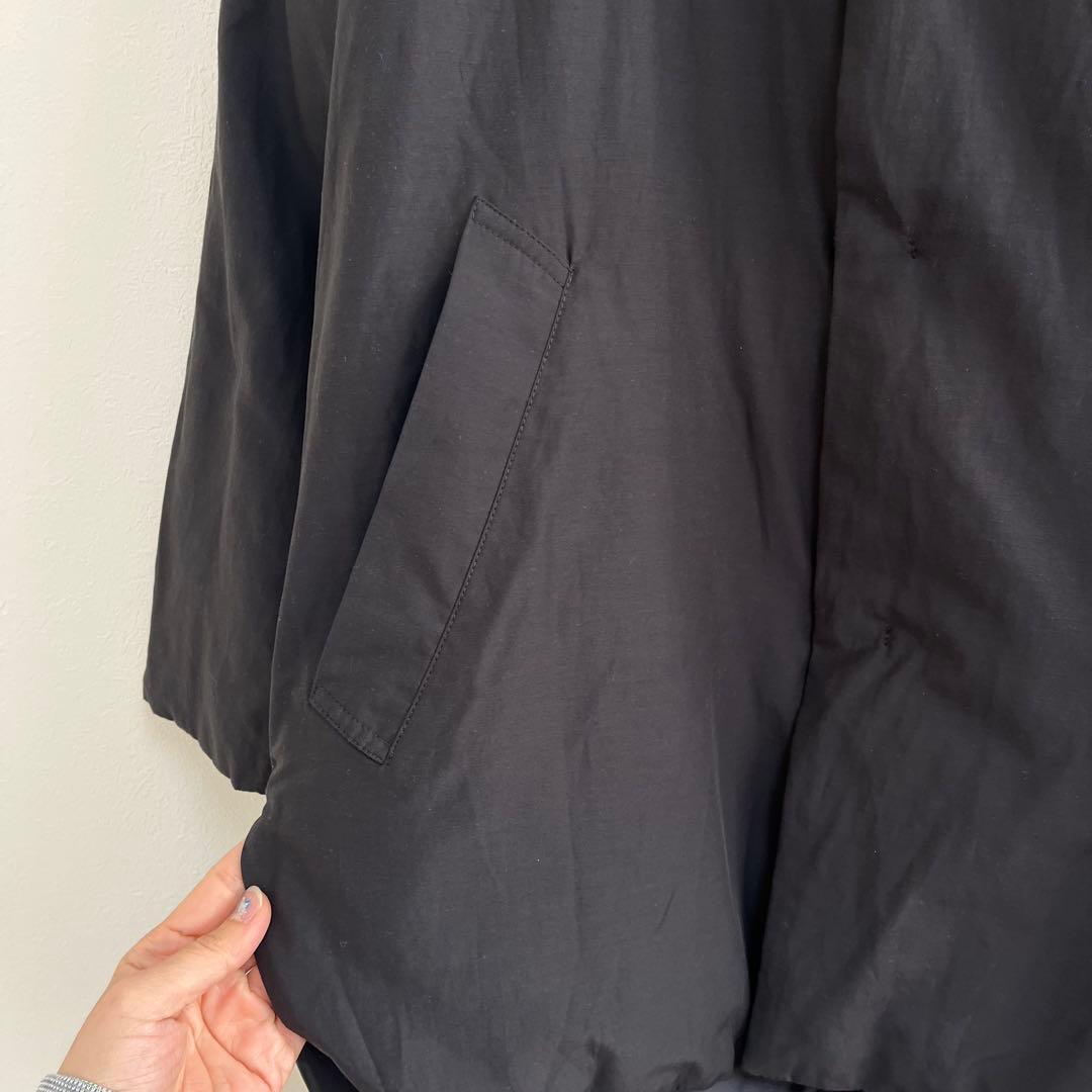 プランテーション　リバーシブルダウン　ブラック　暖かく軽い　M オーバーサイズ