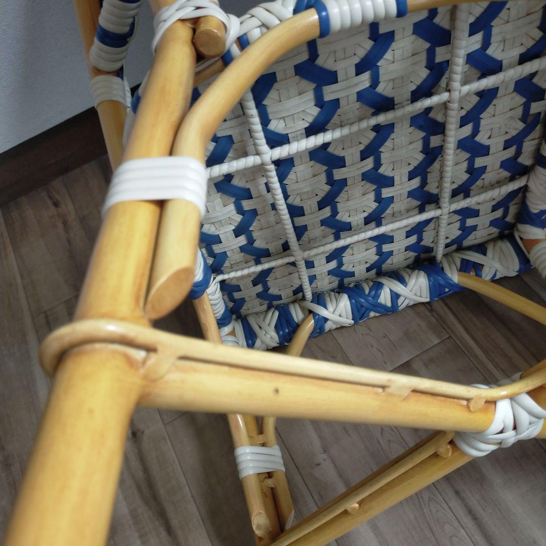 ペタルチェア ラタンチェア　ビニール✕木製　アンティーク　ヴィンテージ