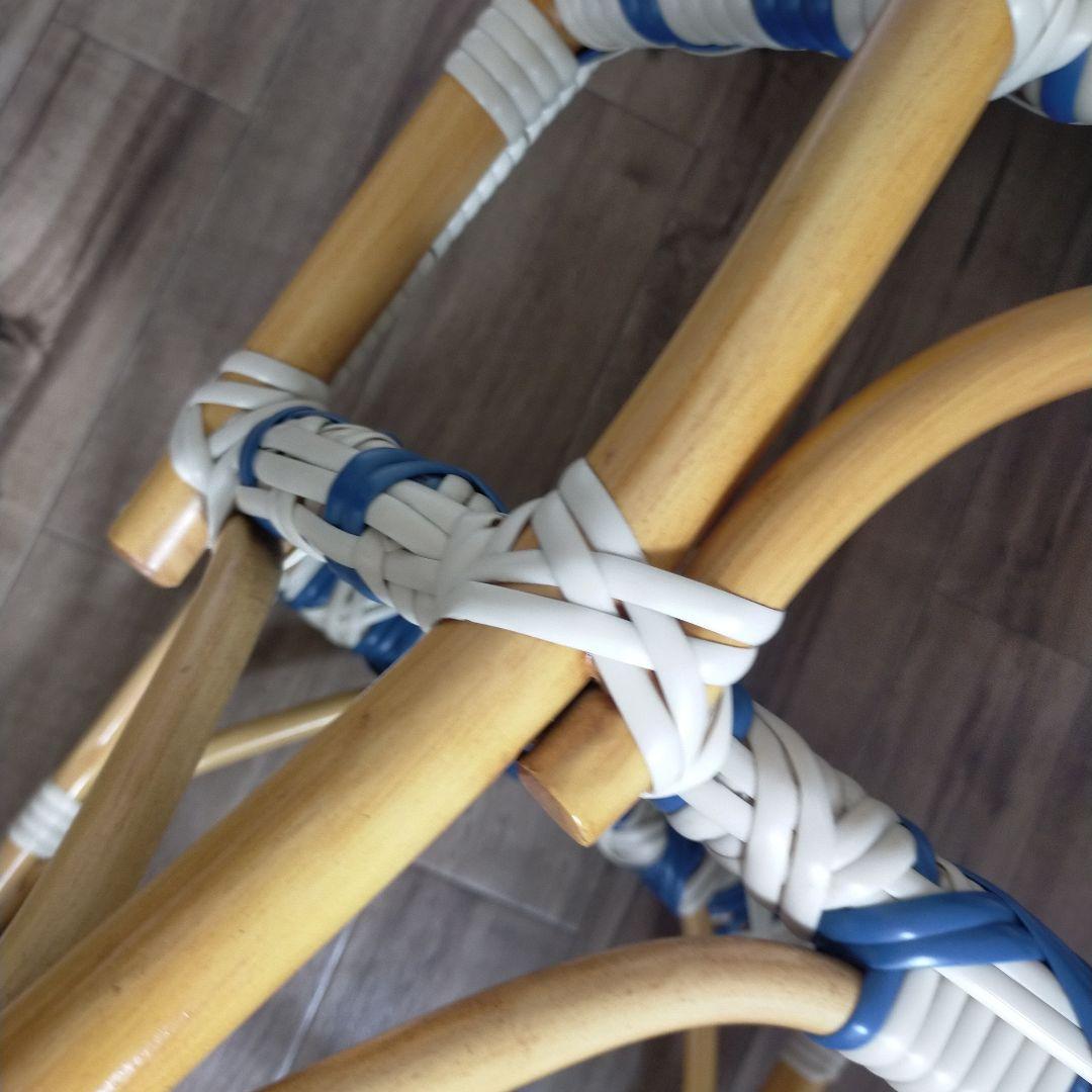 ペタルチェア ラタンチェア　ビニール✕木製　アンティーク　ヴィンテージ