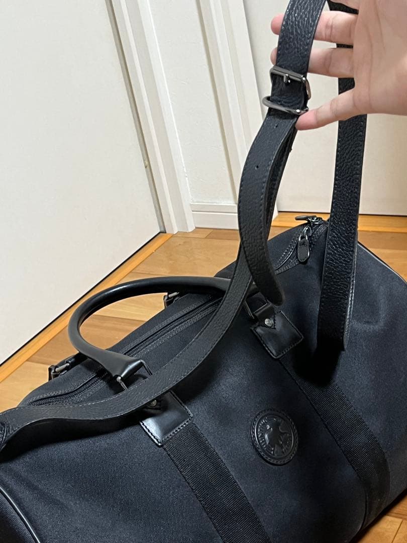 【純正ショルダーストラップ付き】ハンティングワールド ボストンバッグ 黒