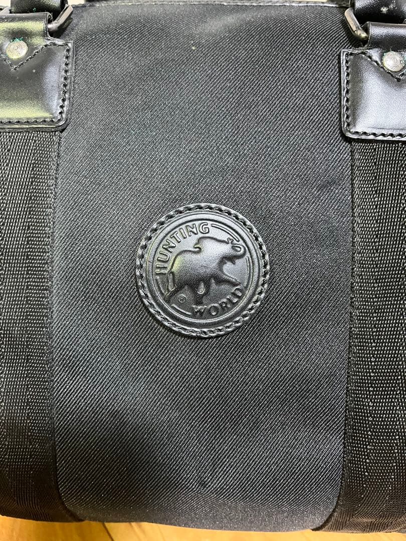 【純正ショルダーストラップ付き】ハンティングワールド ボストンバッグ 黒