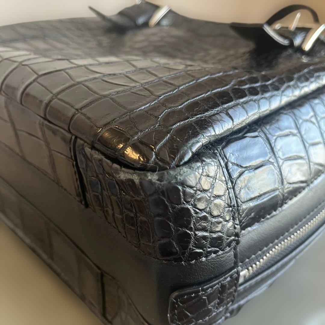 BEAUGRAND ボーグラン　クロコ　ハンドバッグ ブラック