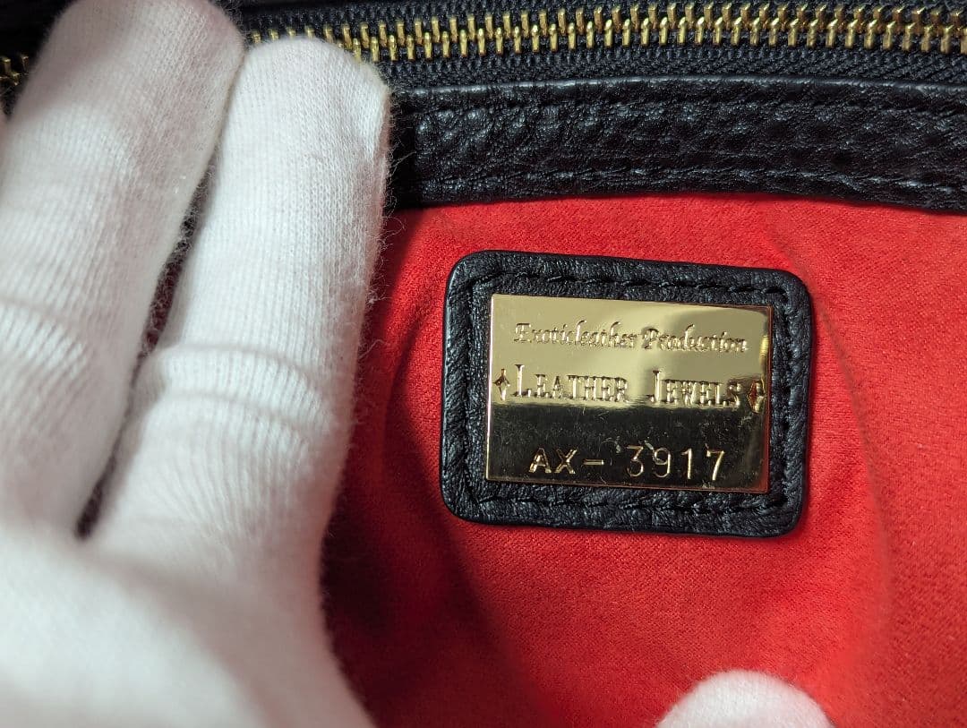 LEATHER JEWELS Crystal　2way バッグ黒　B690