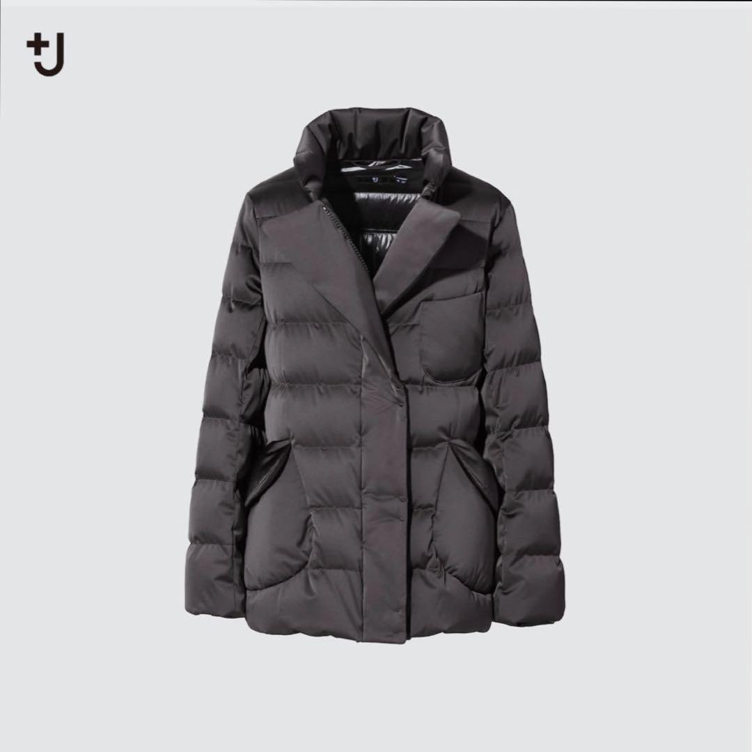 【新品未使用•タグ付✨】ユニクロ +J ダウンジャケット ブラウン 光沢 S