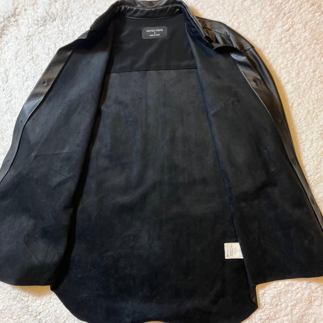 美品 ユナイテッドトウキョウ　エンボス　シンセティックレザー　シャツ　ジャケット