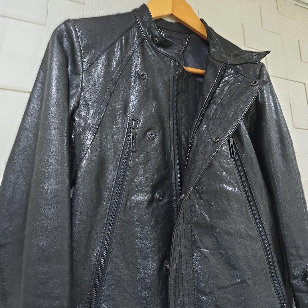 GALAABEND 黒レザーシングルライダースジャケット