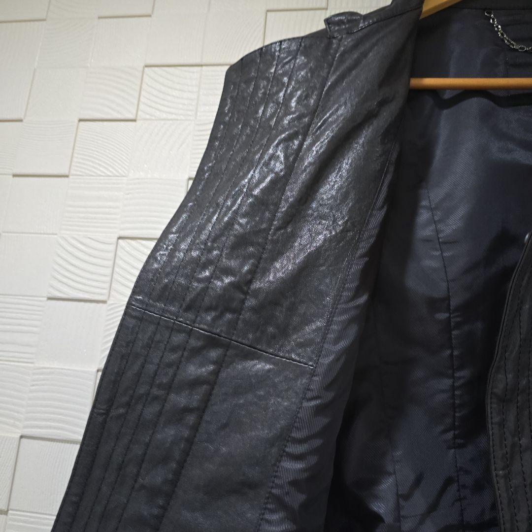 GALAABEND 黒レザーシングルライダースジャケット