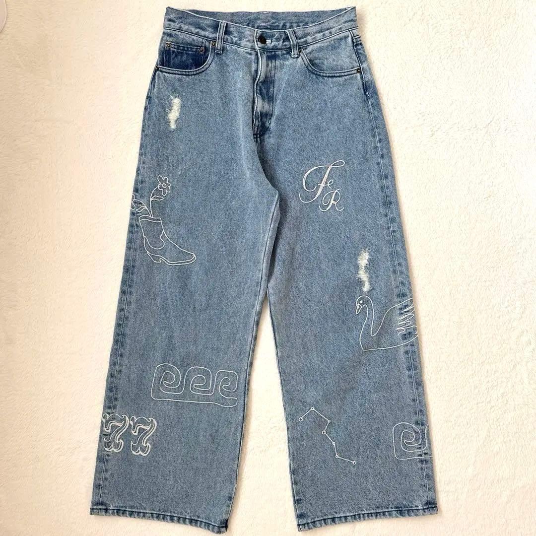 25AW Freada フリーダ チェーンステッチ ワイドデニム