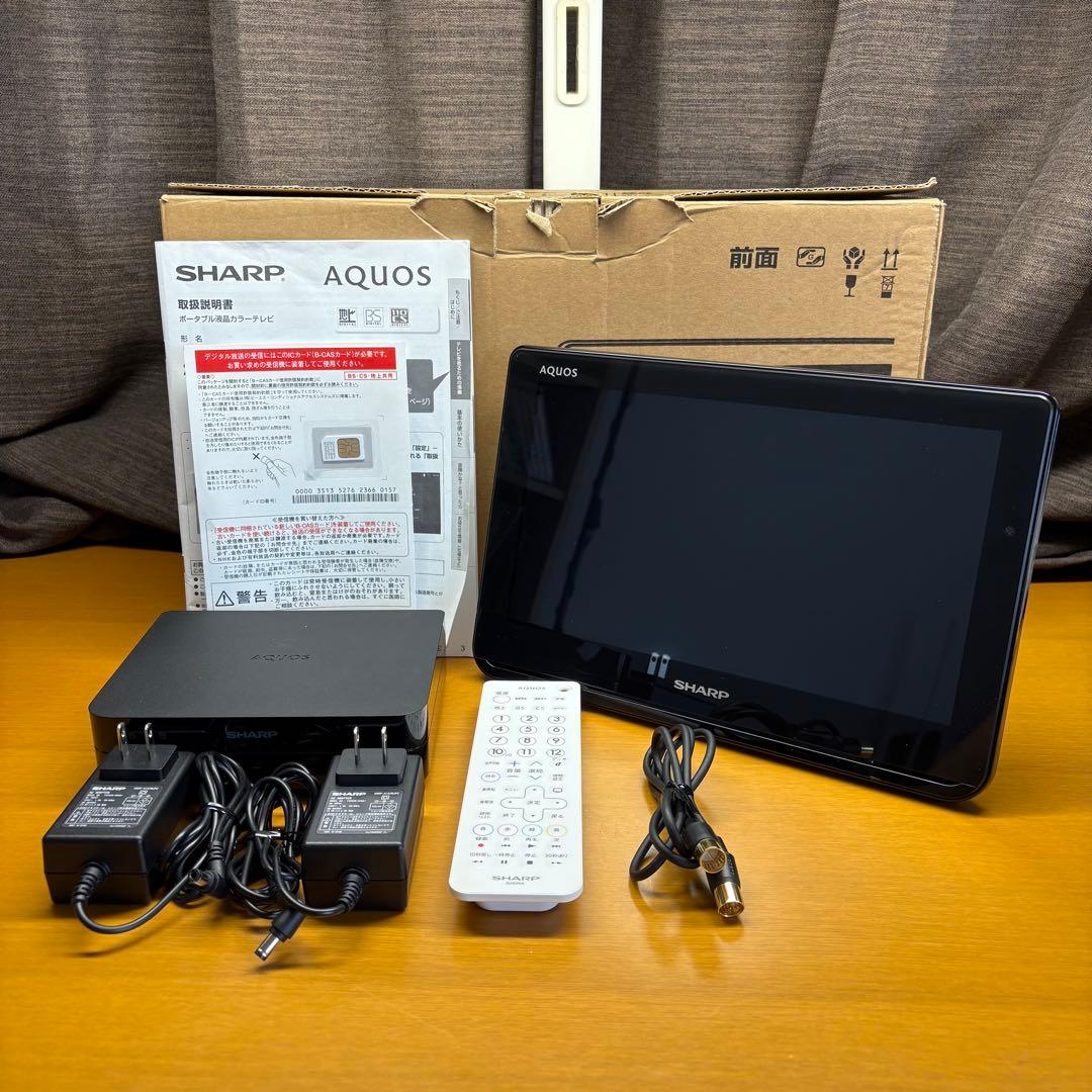 【中古品】シャープ ポータブル液晶テレビ AQUOS ブラック 2T-C12AF