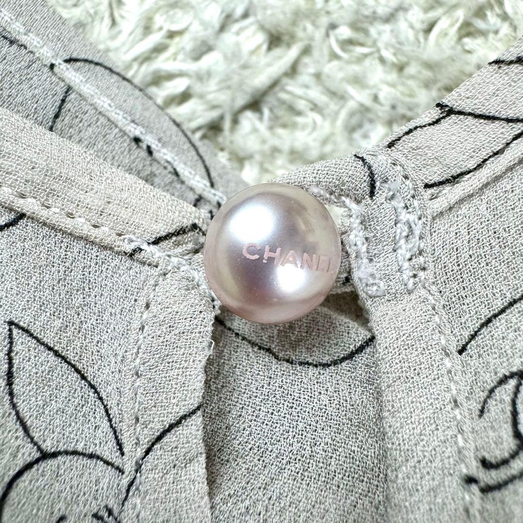 CHANEL 03A キャミソール ココマーク 総柄 フリル ロゴボタン