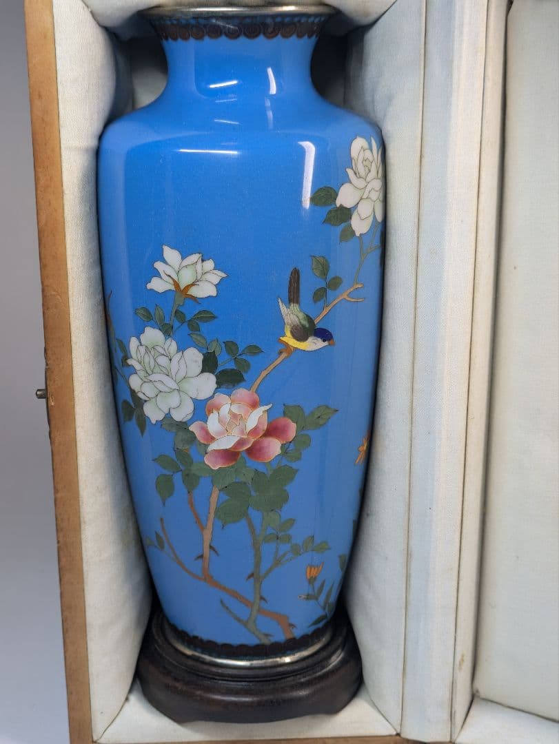 myday公式アカウント様　七宝花瓶　尾張七宝　花鳥　壺　骨董　七宝細工　古玩