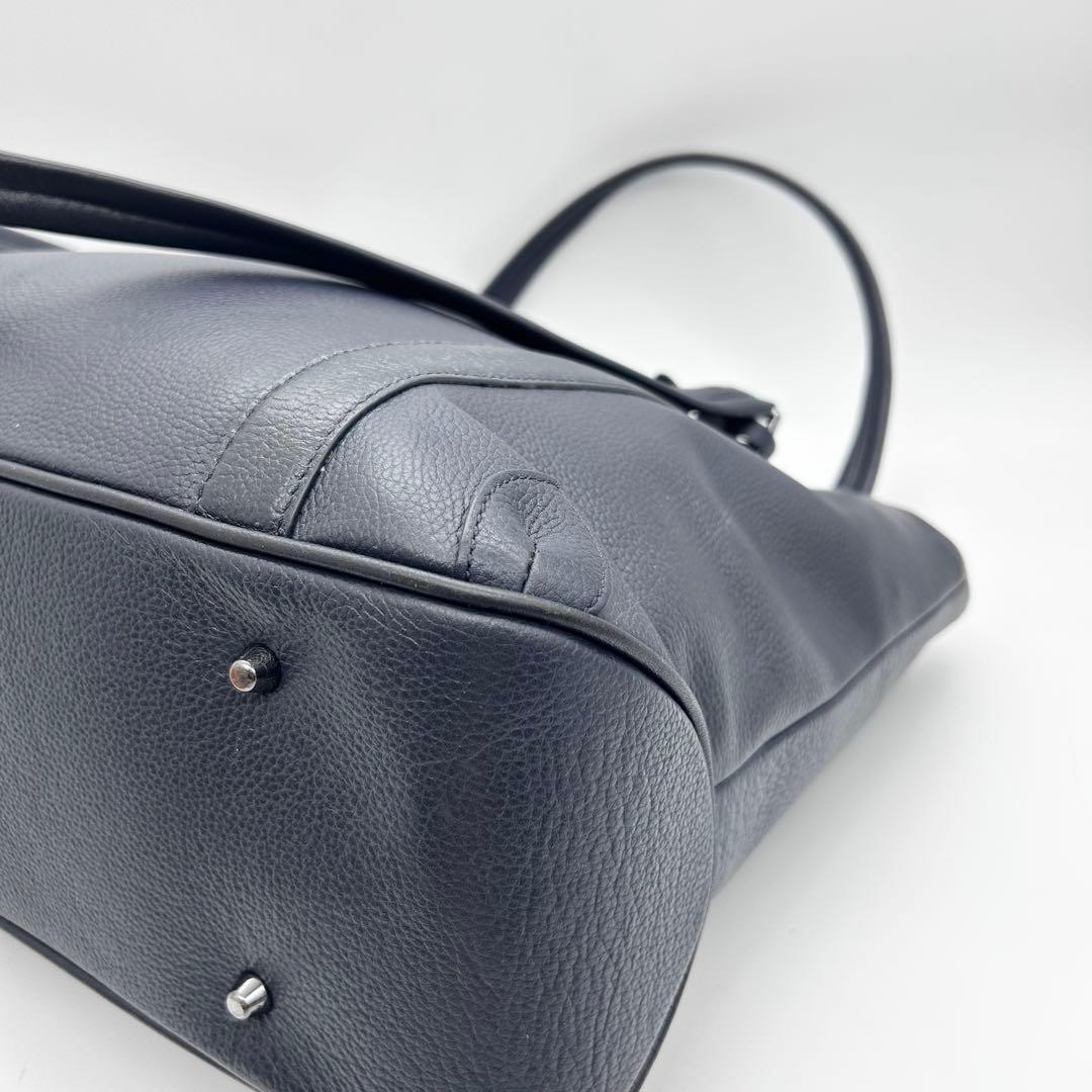 BLUE SINCERE　ビジネスバッグ　トート　レザー　紺色　A4◎　肩掛け◎