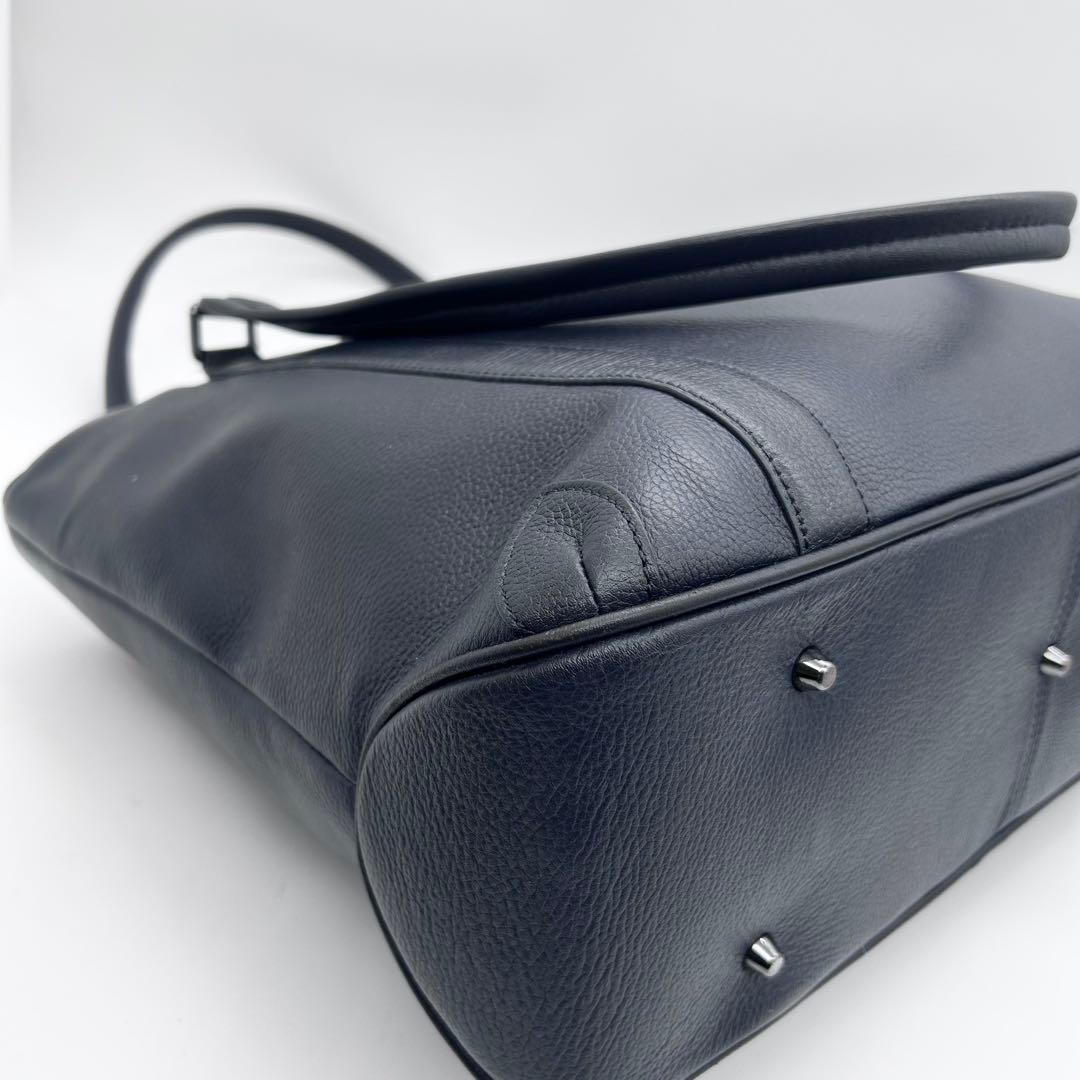 BLUE SINCERE　ビジネスバッグ　トート　レザー　紺色　A4◎　肩掛け◎