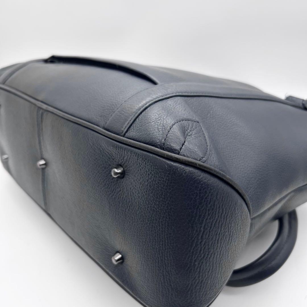 BLUE SINCERE　ビジネスバッグ　トート　レザー　紺色　A4◎　肩掛け◎