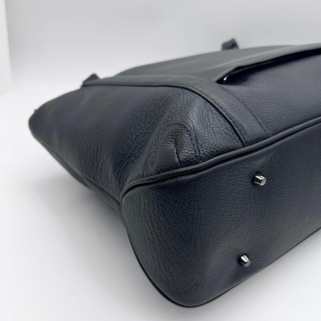 BLUE SINCERE　ビジネスバッグ　トート　レザー　紺色　A4◎　肩掛け◎