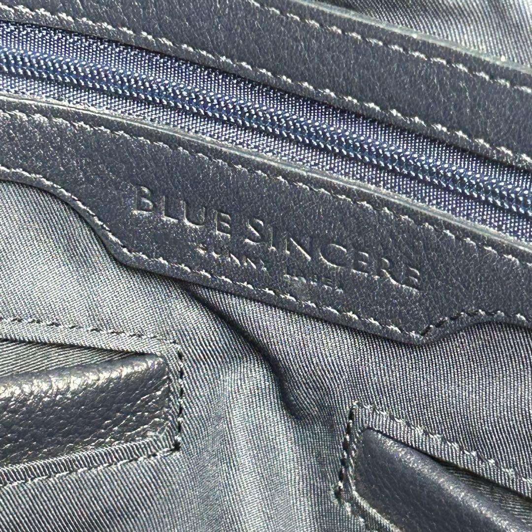 BLUE SINCERE　ビジネスバッグ　トート　レザー　紺色　A4◎　肩掛け◎