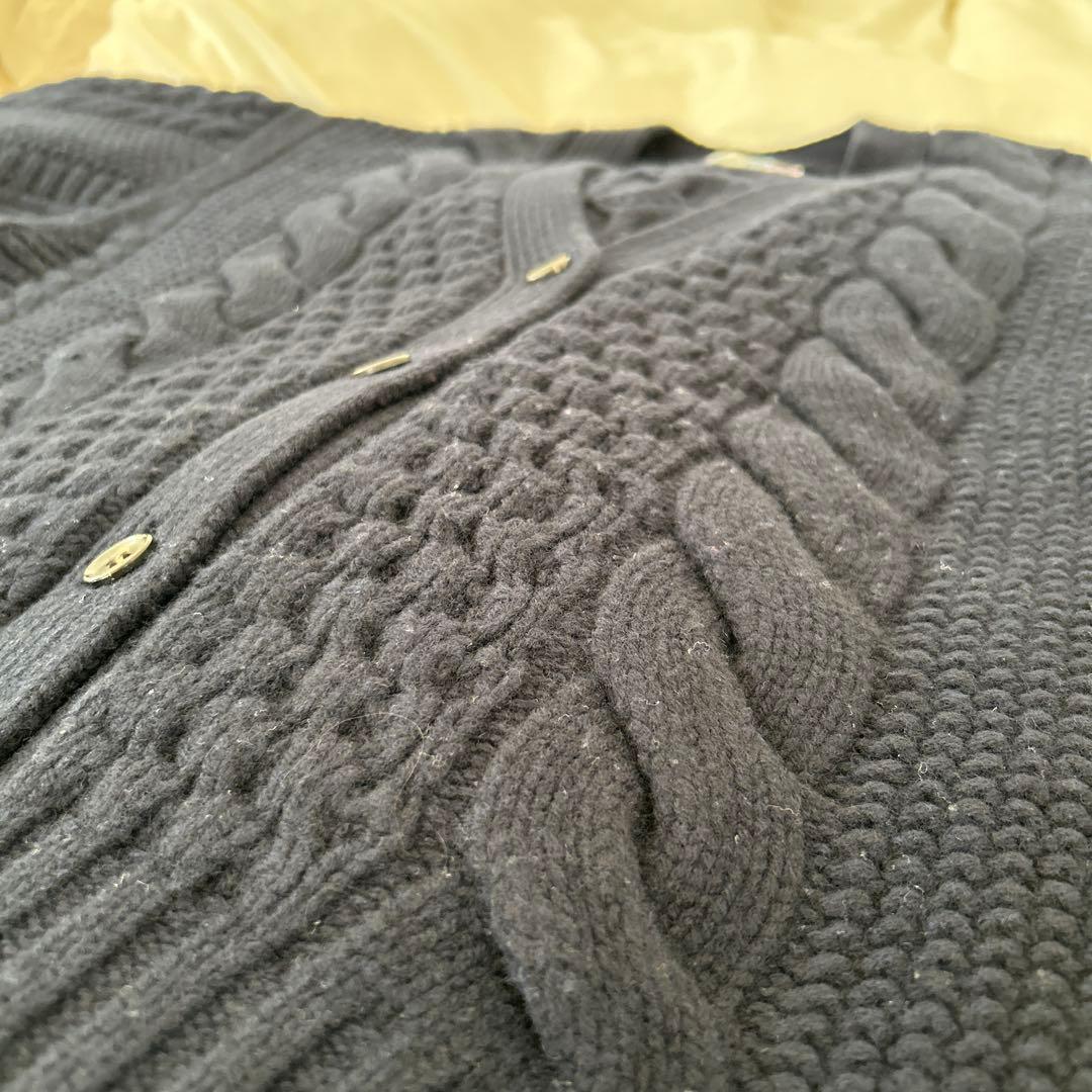 エブール　ソフトアランパターンニット　ネイビー