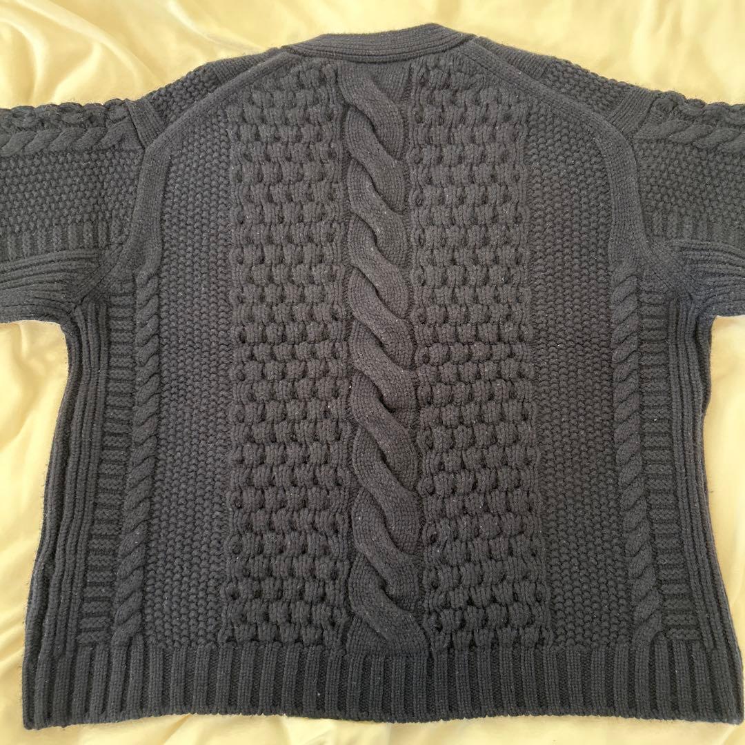 エブール　ソフトアランパターンニット　ネイビー