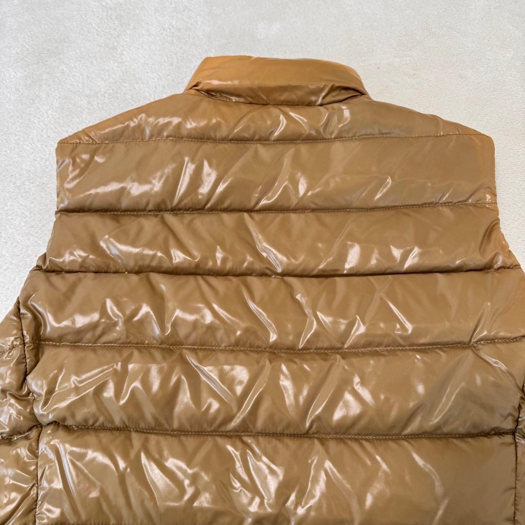MONCLER ダウンベスト　キャメル　サイズ1 ロゴワッペン　ダブルジップ