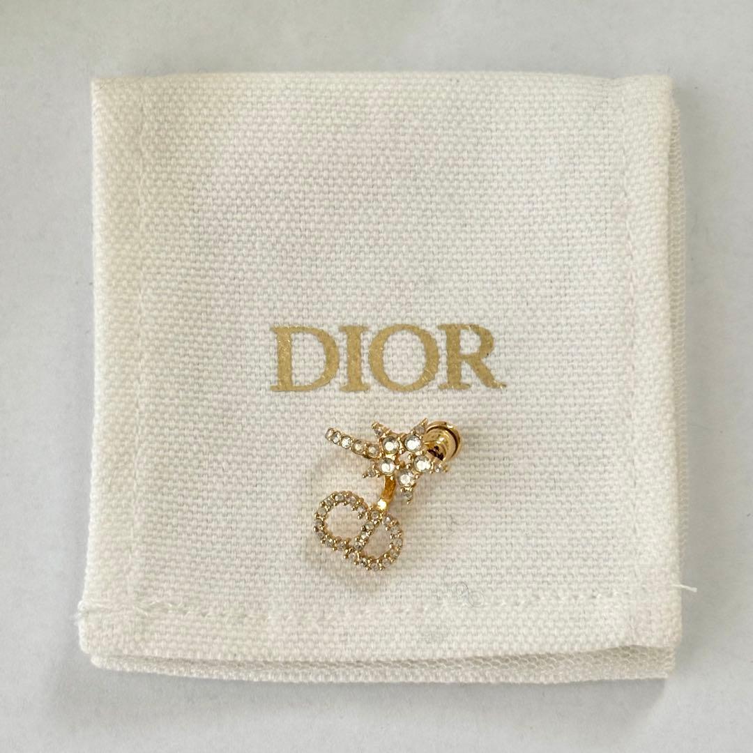 056【ディオール】CDロゴ　スター　カラーストーン　イヤリング　片方のみ