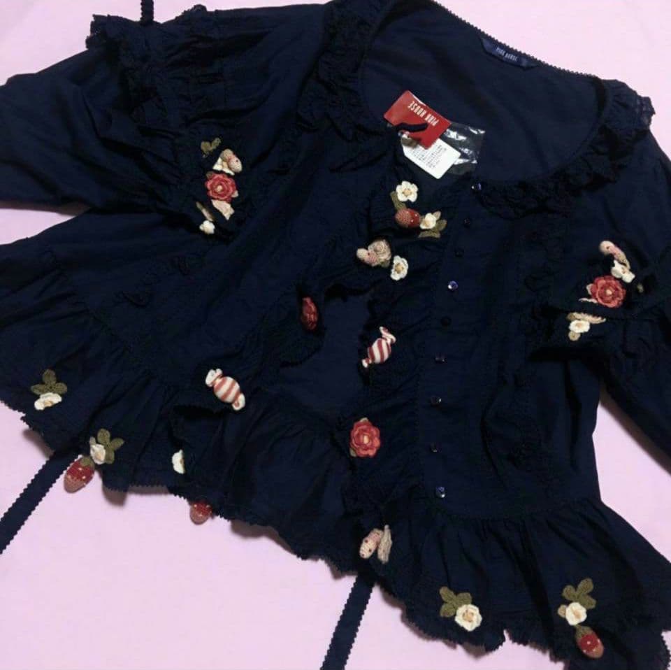 レア！PINK HOUSE ピンクハウス キャンディモチーフ オーバーブラウス苺