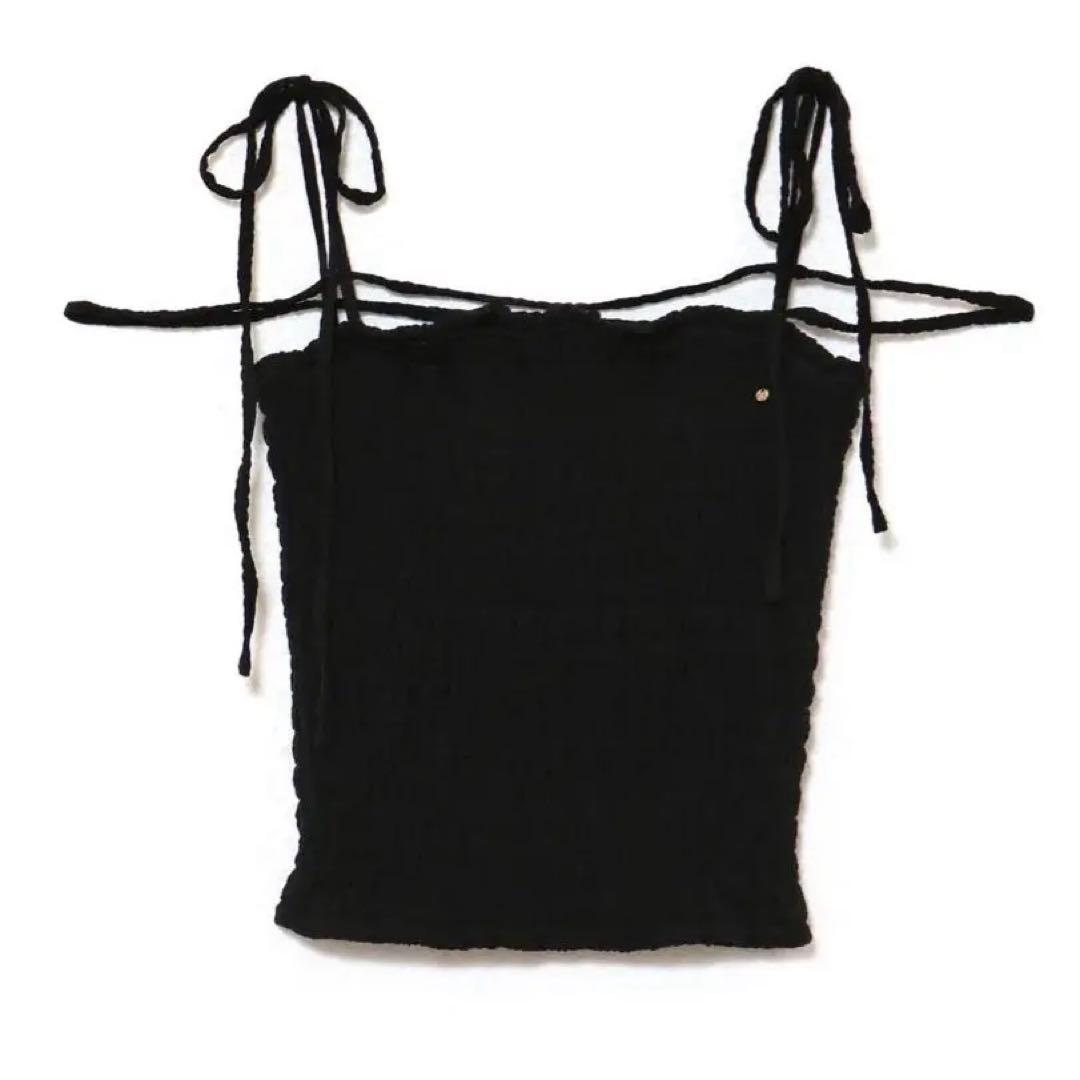 トップス Andmary Shirring ribbon camisole black F