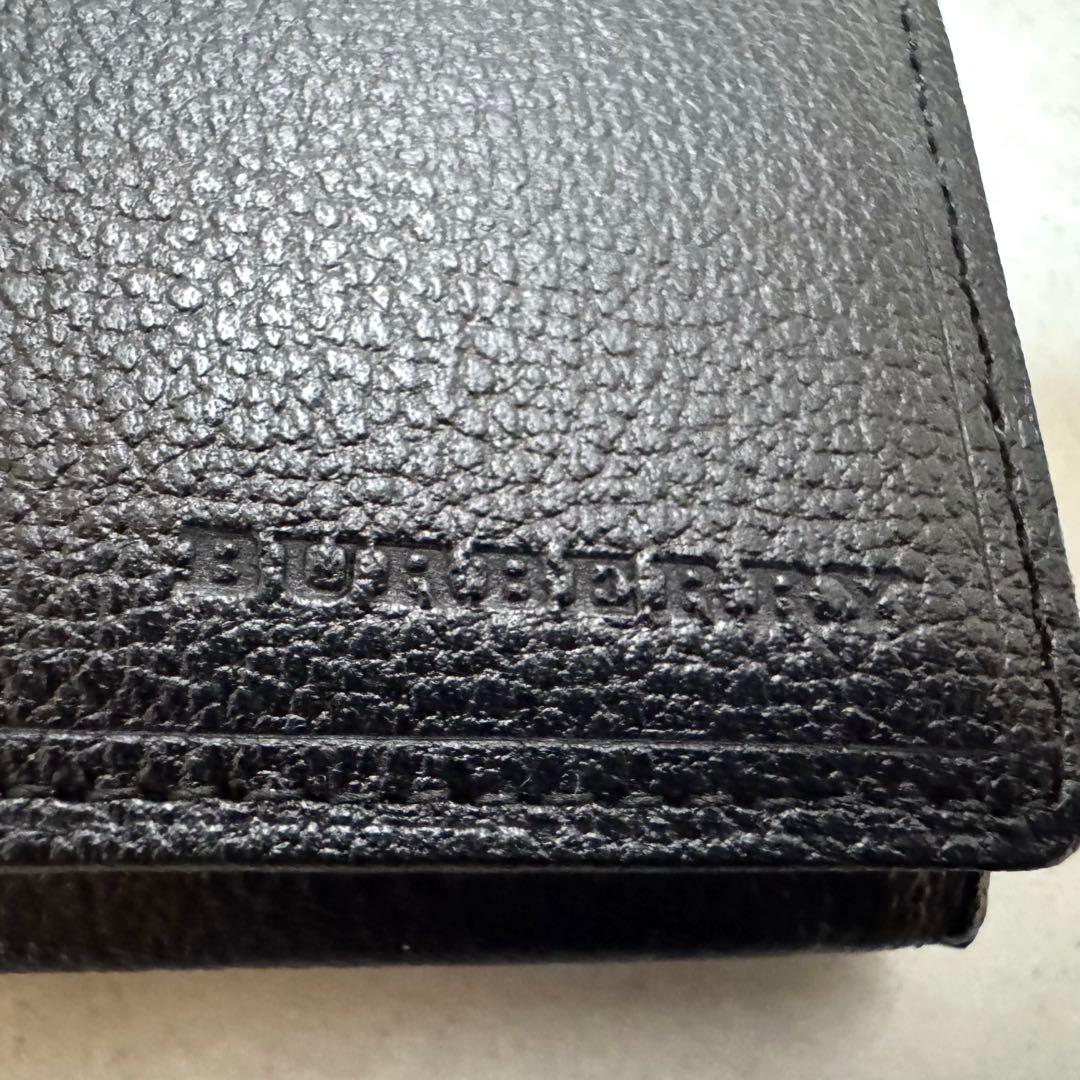 【新品未使用】バーバリー　ケース　小銭入　ブラック　レザー　本革　チェック