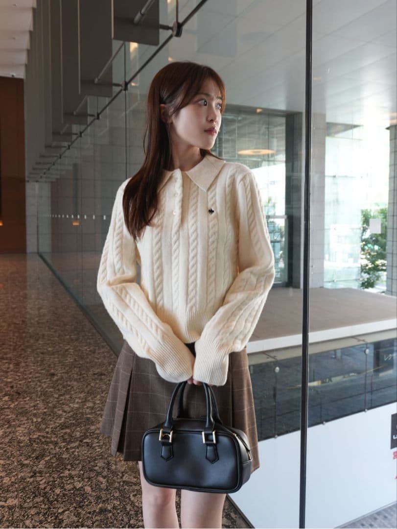 〈POLO BCSコラボ〉ウールカシミヤケーブルポロニット