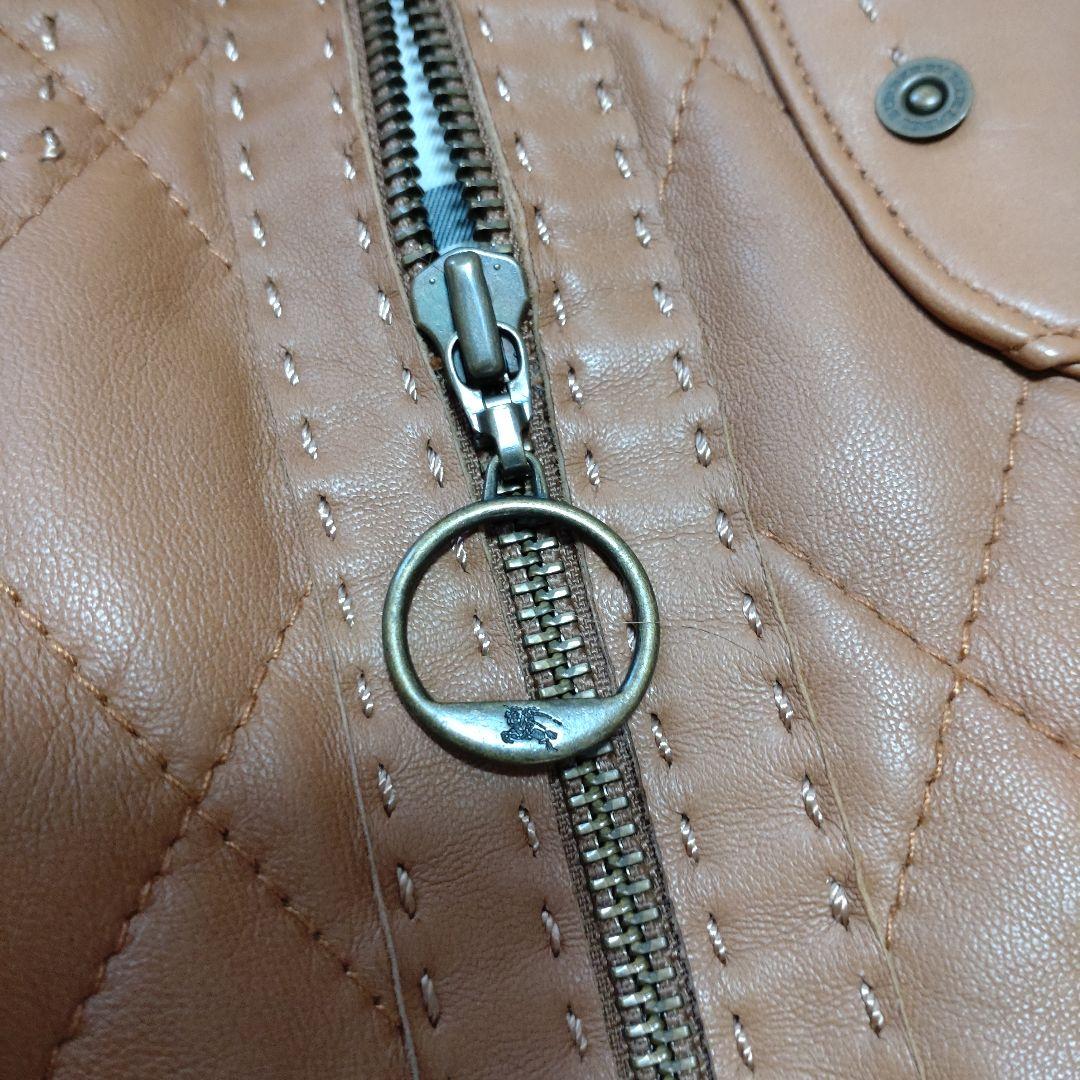 極美品　バーバリーブルーレーベル　ラムレザー　ノバチェック　フォックスファー